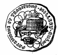 Logo d'origine de Patrimoine et Traditions, Millery-Rhône, dessiné au trait : un pressoir à vin